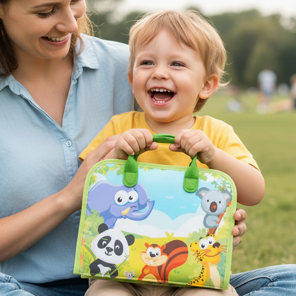 Malplay Montessori manipuliacinė lavinamoji veiklos knyga - lagaminas