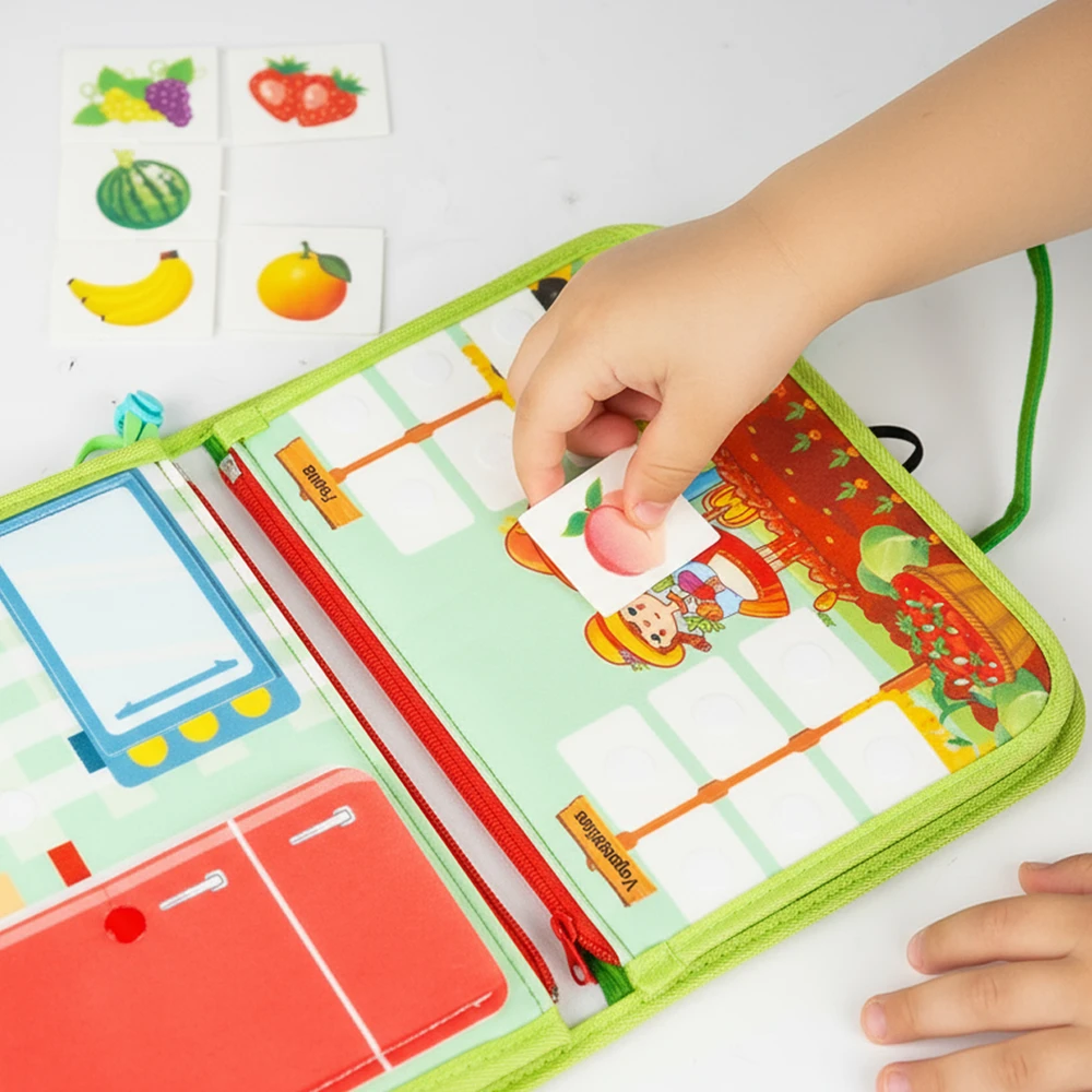 Malplay Montessori manipuliacinė lavinamoji veiklos knyga - lagaminas