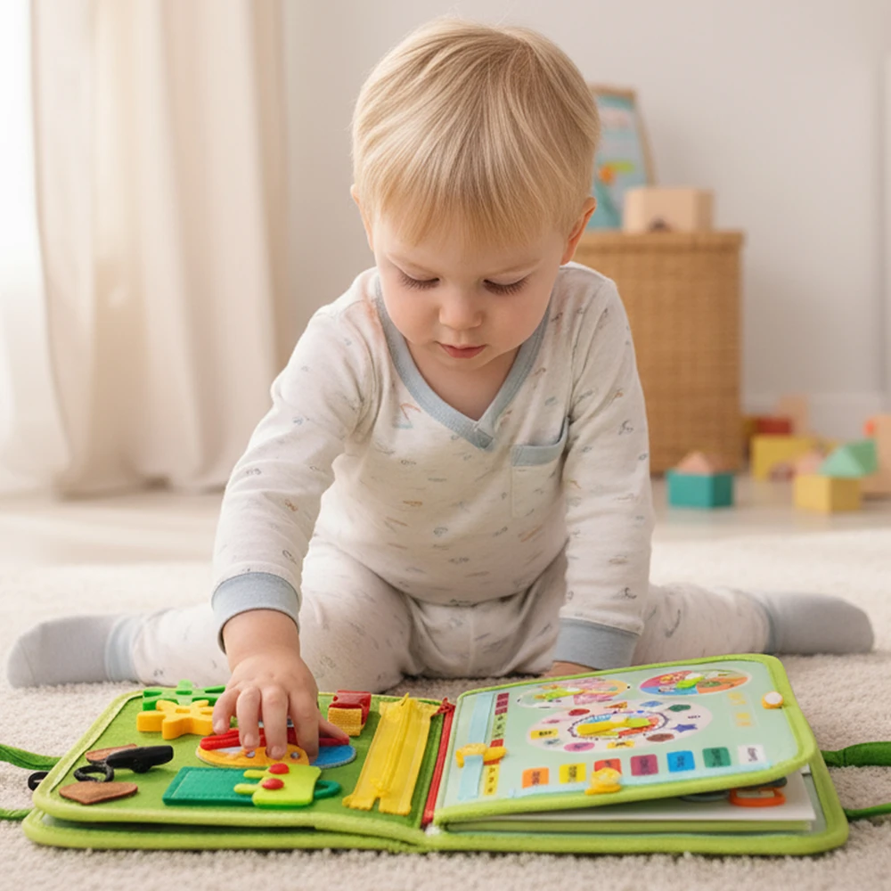 Malplay Montessori manipuliacinė lavinamoji veiklos knyga - lagaminas