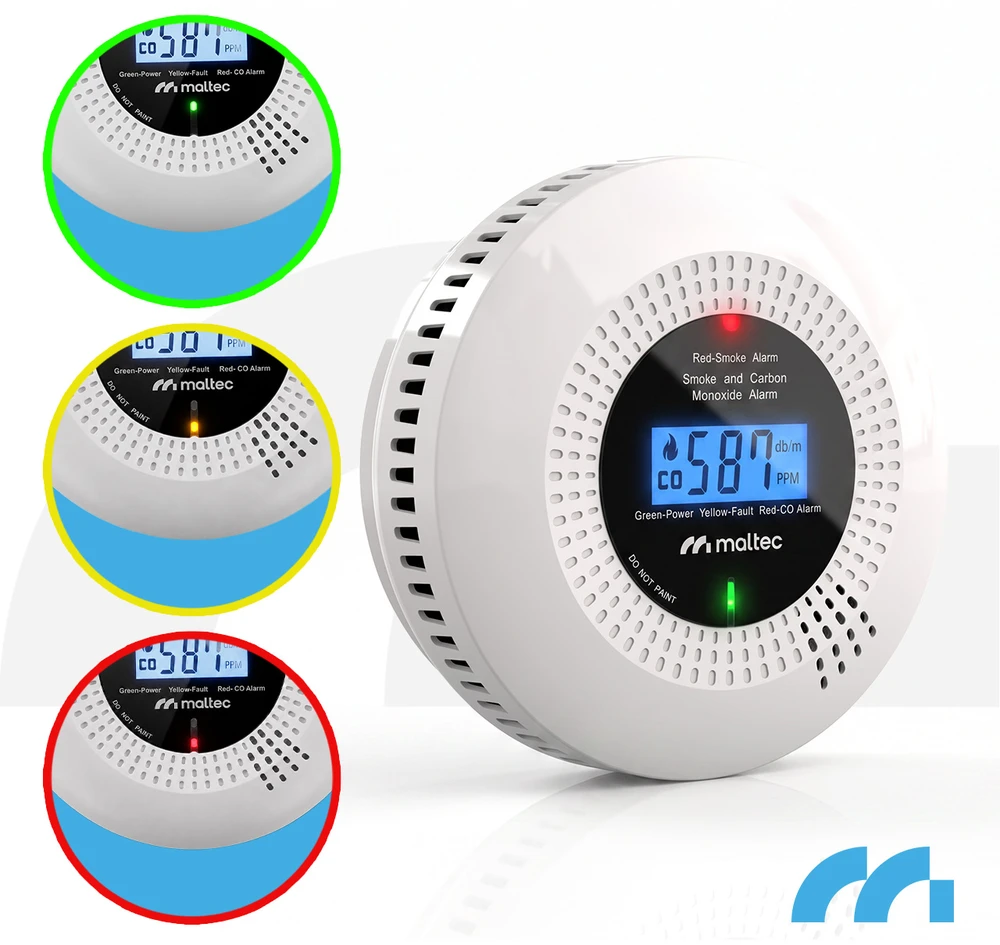Maltec Anglies monoksido/dūmų jutiklis SafeSensor5000 2in1 AA