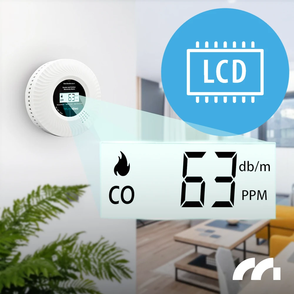 Maltec Anglies monoksido / dūmų jutiklis SafeSensor5500 2 viename Li-ion