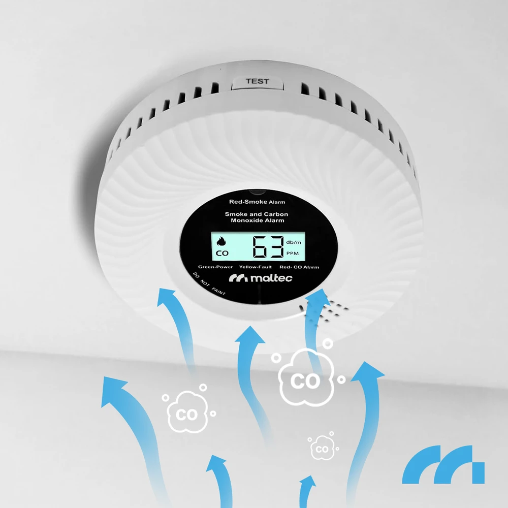 Maltec Anglies monoksido / dūmų jutiklis SafeSensor5500 2 viename Li-ion