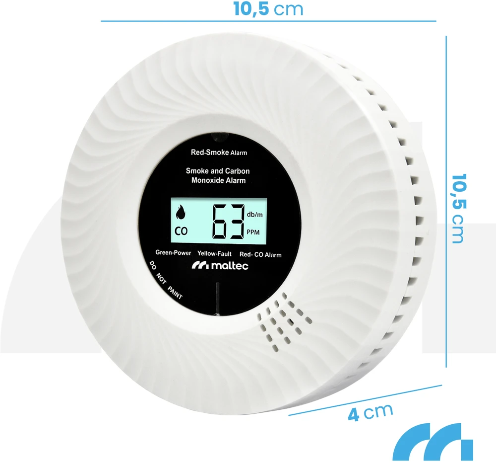 Maltec Anglies monoksido / dūmų jutiklis SafeSensor5500 2 viename Li-ion