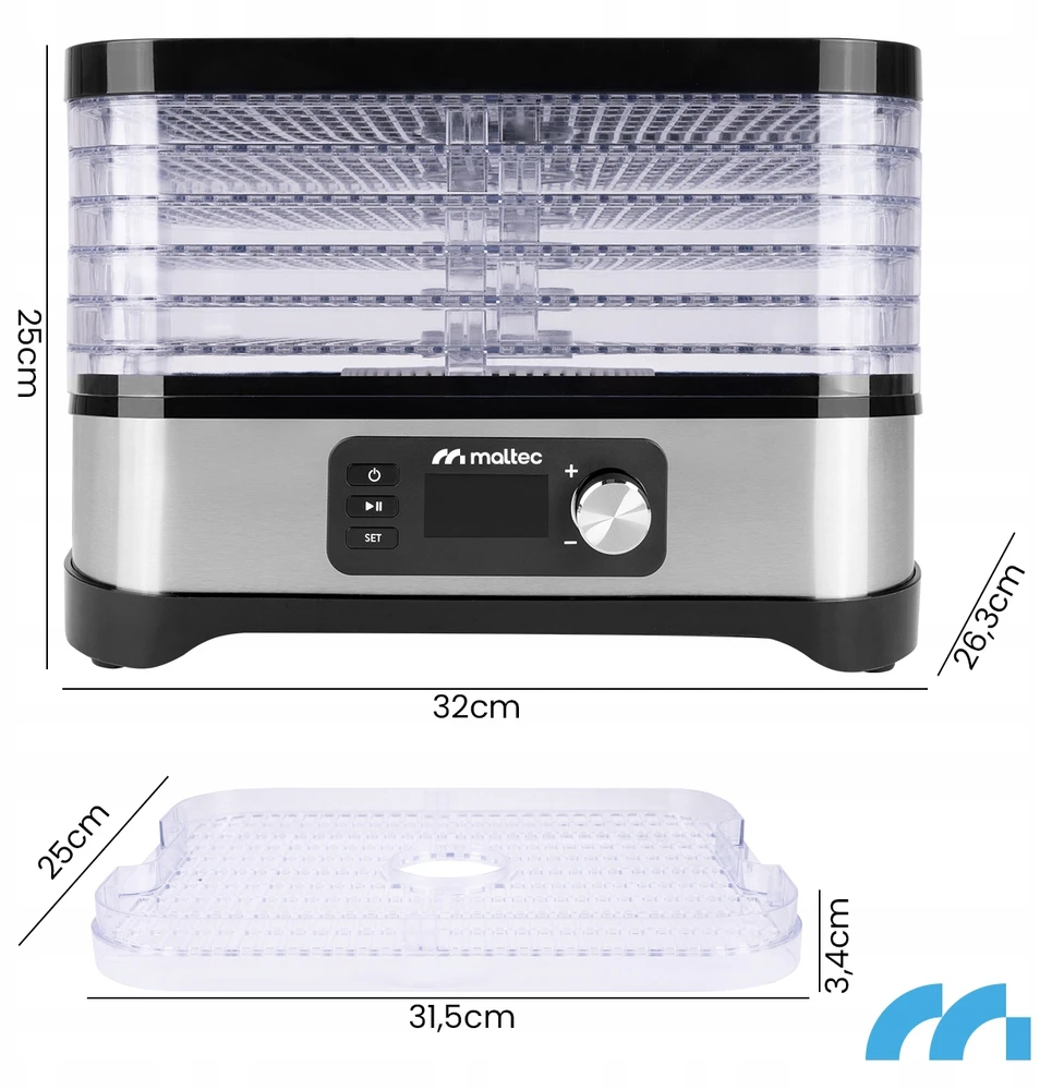 Gruzdintuvė MalTec Džiovintuvas spożywcza PerfectDry450W Regulacja