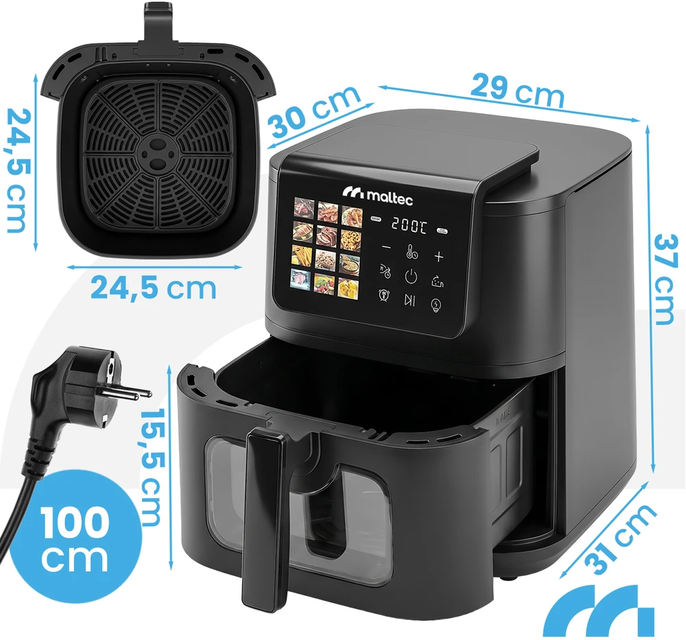 Gruzdintuvė MalTec Neriebalinis gruzdintuvas AirFryer 2000W-8LB