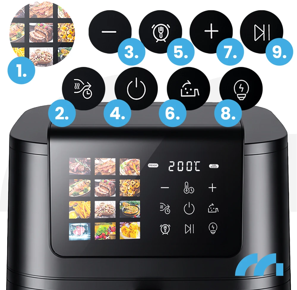 Gruzdintuvė MalTec Neriebalinis gruzdintuvas AirFryer 2000W-8LB