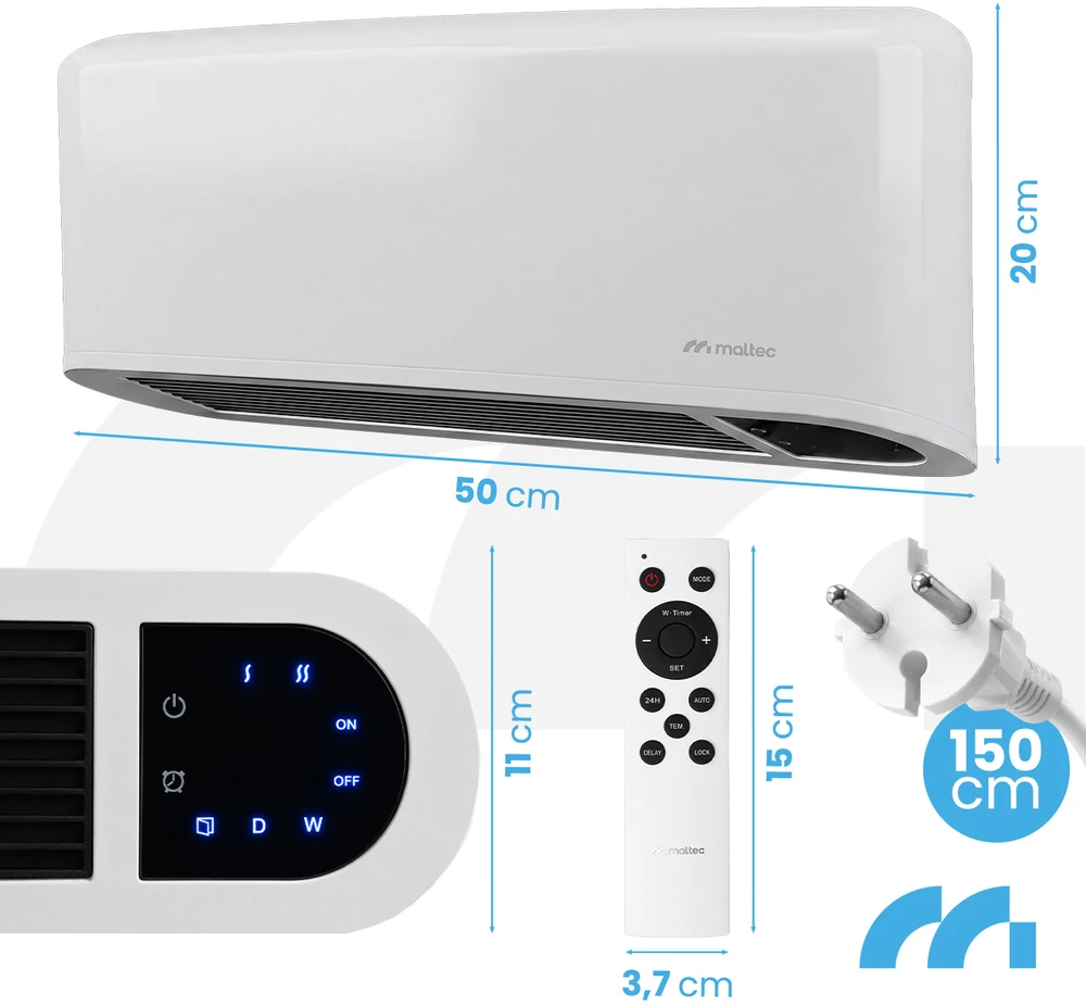 Maltec Oro užuolaida PT5000W-WH + pultas