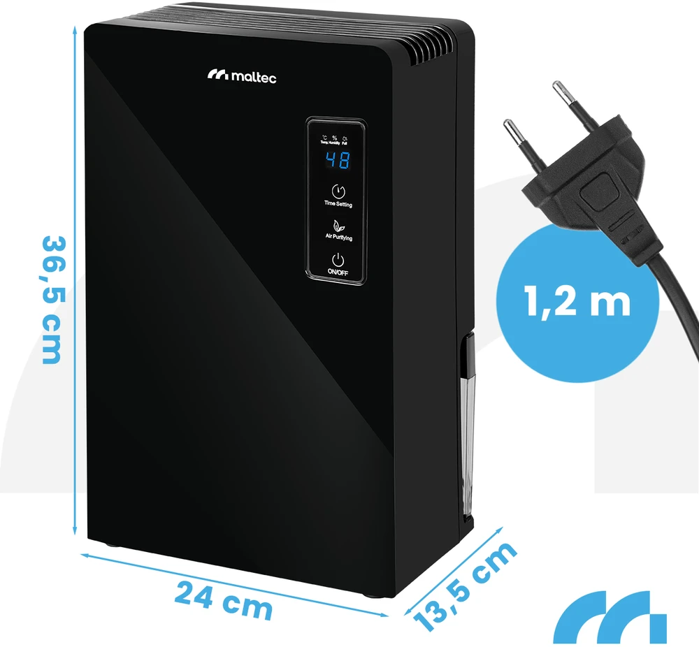 Sausintuvas Maltec Drėgmės surinkėjas DH-2200 Juodas 2,2L 90W