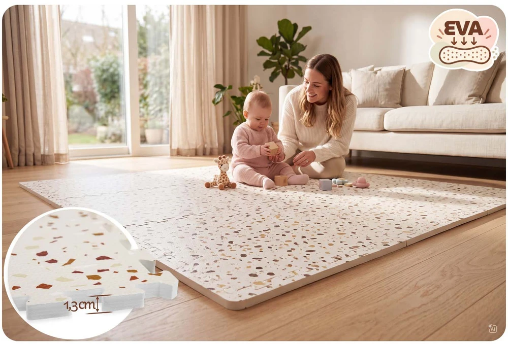 Mata piankowa puzzle 175x118cm Ricokids 6 vnt gruba