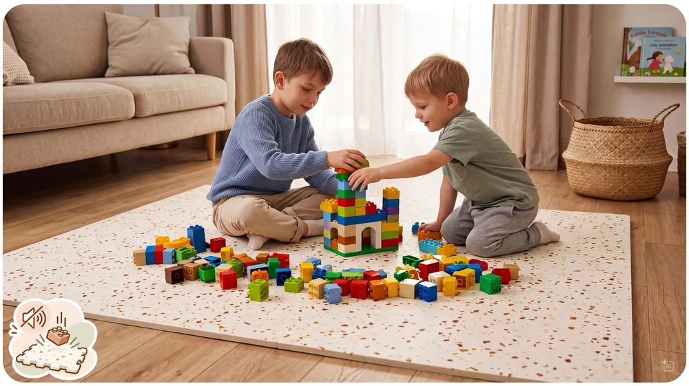 Mata piankowa puzzle 175x118cm Ricokids 6 vnt gruba
