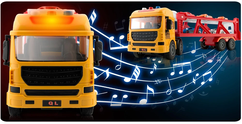 Edukacinis žaislinis sunkvežimis + 5 automobiliai RK-760 Ricokids