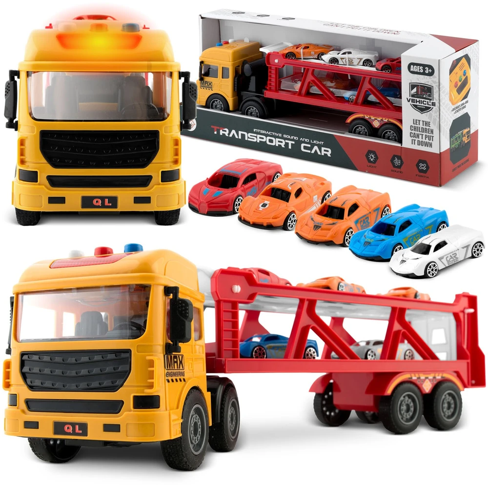 Edukacinis žaislinis sunkvežimis + 5 automobiliai RK-760 Ricokids