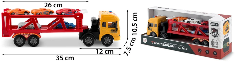 Edukacinis žaislinis sunkvežimis + 5 automobiliai RK-760 Ricokids
