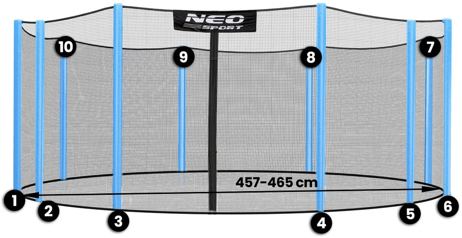 Neo-Sport „Neosport“ lauko tinklas 465 cm, 15 pėdų, 10 vnt.