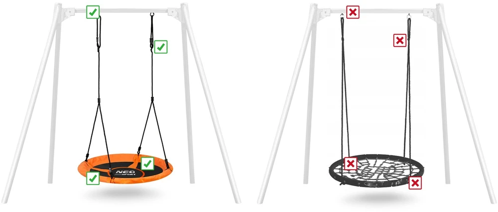 Neo-Sport Swingo XXL „Crow's Nest“ sūpynės, oranžinės, 95 cm