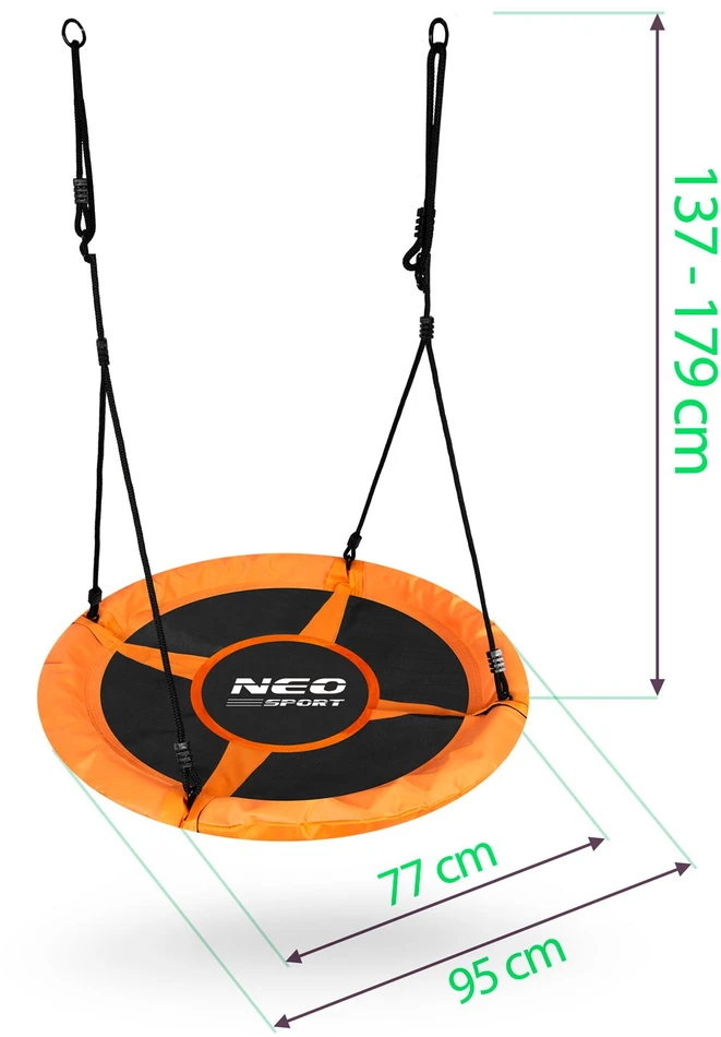 Neo-Sport Swingo XXL „Crow's Nest“ sūpynės, oranžinės, 95 cm