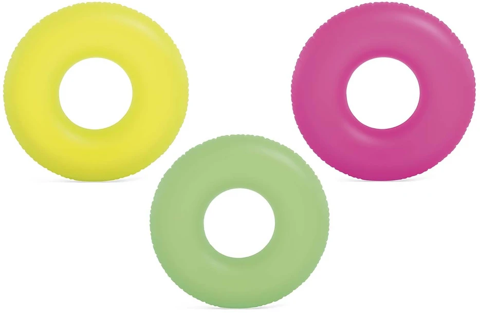 Plaukimo žiedas Neoninis skersmuo 91 cm - 3 spalvos INTEX 59262 rožinė