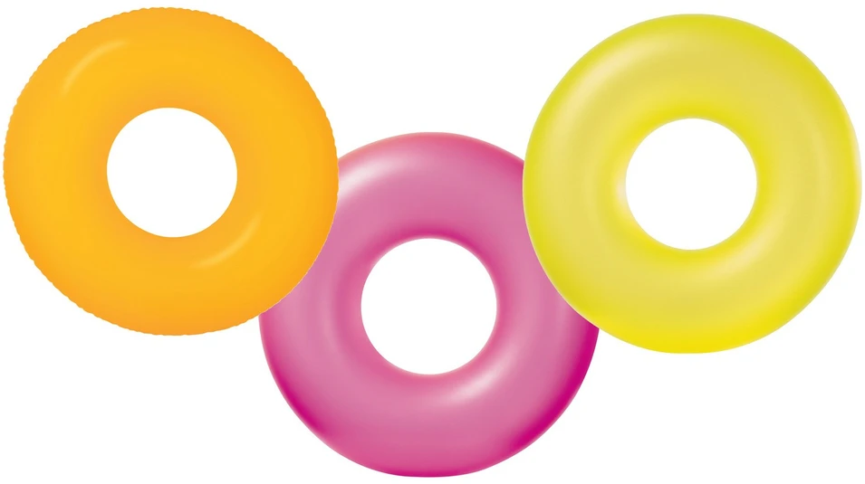 Plaukimo žiedas Neoninis skersmuo 91 cm - 3 spalvos INTEX 59262 rožinė