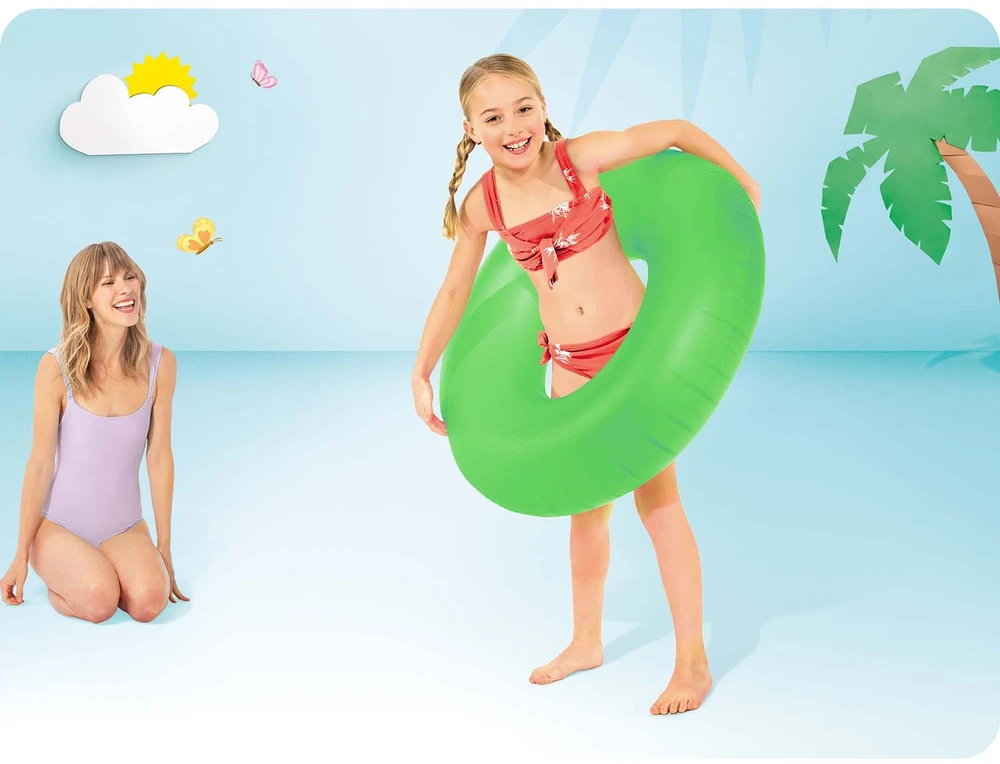Plaukimo žiedas Neoninis skersmuo 91 cm - 3 spalvos INTEX 59262 rožinė