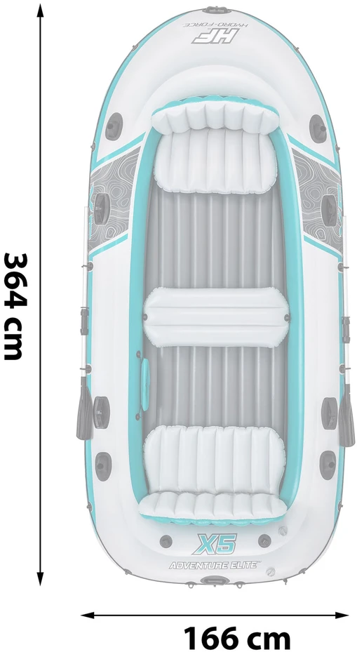 Bestway Pripučiama valtis „Adventure Elite™ X5“ 5 asmenims + irklai 315 x 166 cm 65159