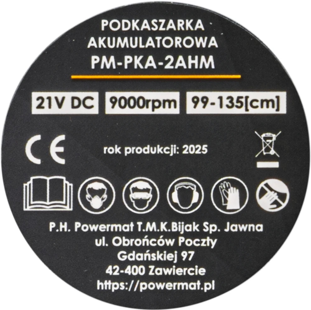 Powermat Belaidis žolės trimeris, 21V akumuliatorinis, su ratukais, reguliuojamas ilgis, sodo priežiūrai, kraštų apipjovimui ir trimeriavimui