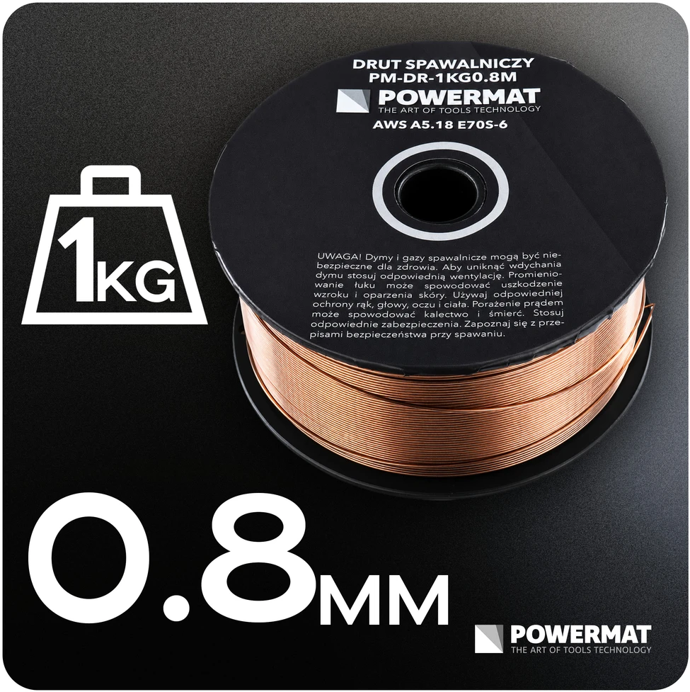 Powermat Suvirinimo viela 0,8 mm 1kg PM-DR-1KG0.8M