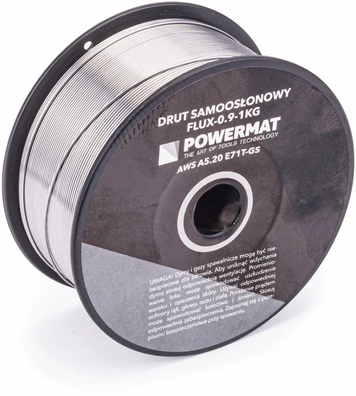 Powermat Viela suvirinimui su šerdimi (saviapvalė) 0,9 mm 1kg FLUX-0.9-1KG
