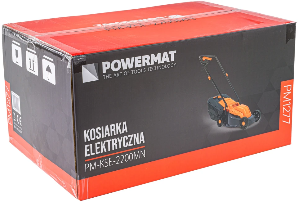 Powermat Elektrinė vejapjovė, 2200W, 32cm pjovimo plotis, lengva, 30L surinkimo dėžė, mažiems sodams