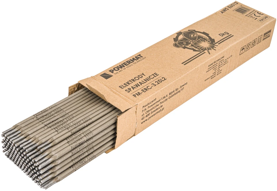 Powermat RUTILINĖS SUVIRINIMO ELEKTRODAI 3,25mm 5KG ELEKTRODAS SKIRTI MMA SUVIRINIMUI PM1254