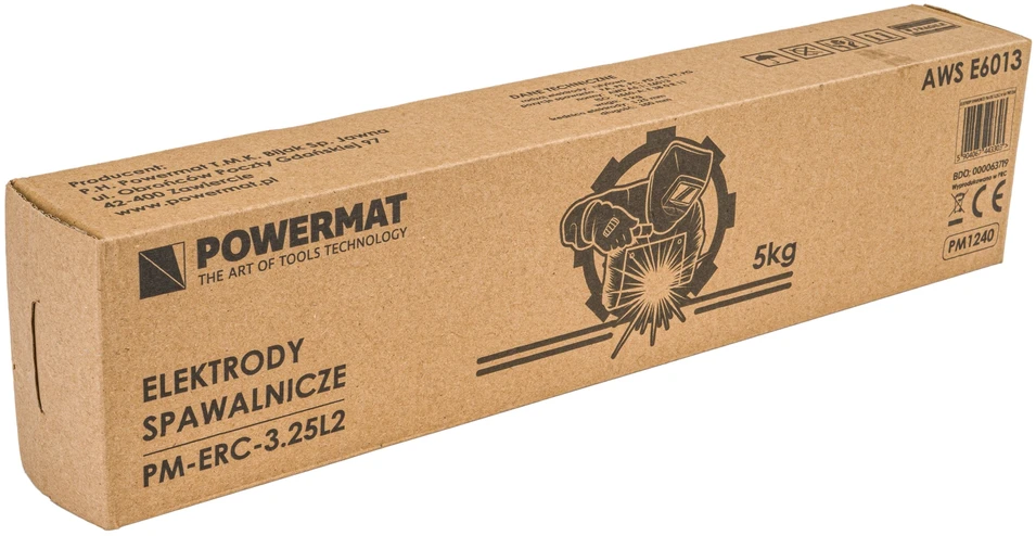 Powermat RUTILINĖS SUVIRINIMO ELEKTRODAI 3,25mm 5KG ELEKTRODAS SKIRTI MMA SUVIRINIMUI PM1254