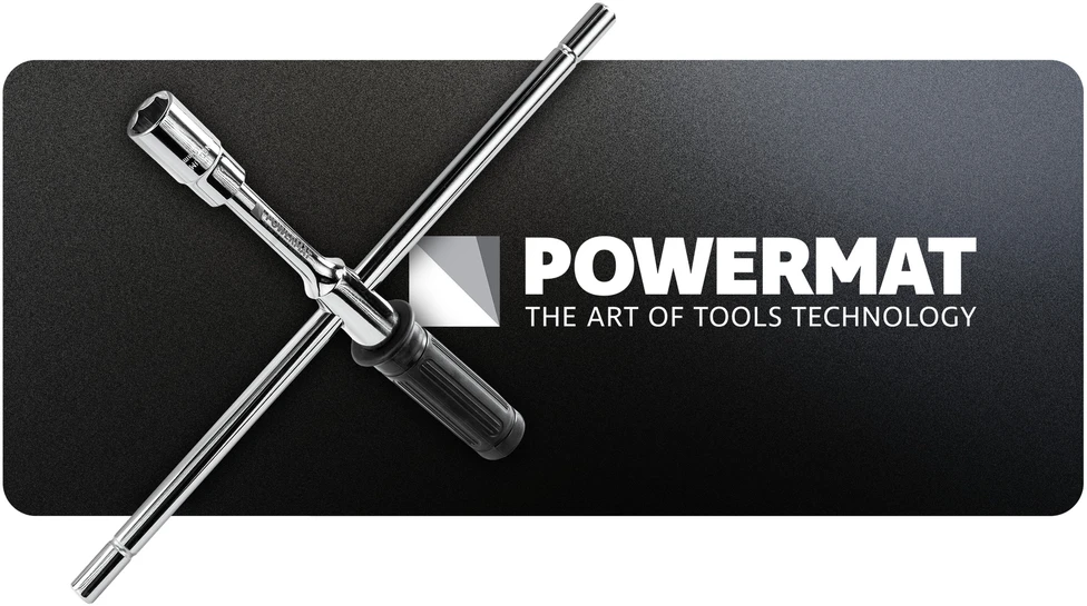 Powermat Sulankstomas ratų raktas kryžminis 1/2" + galvutės PM-KLDK-400T