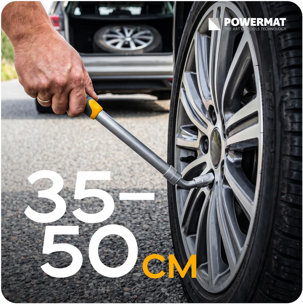 Powermat TELESKOPINIS RATŲ VERŽLIARAKTIS 1/2" 350-530mm + GALVUTĖS PM-KLDK-530T
