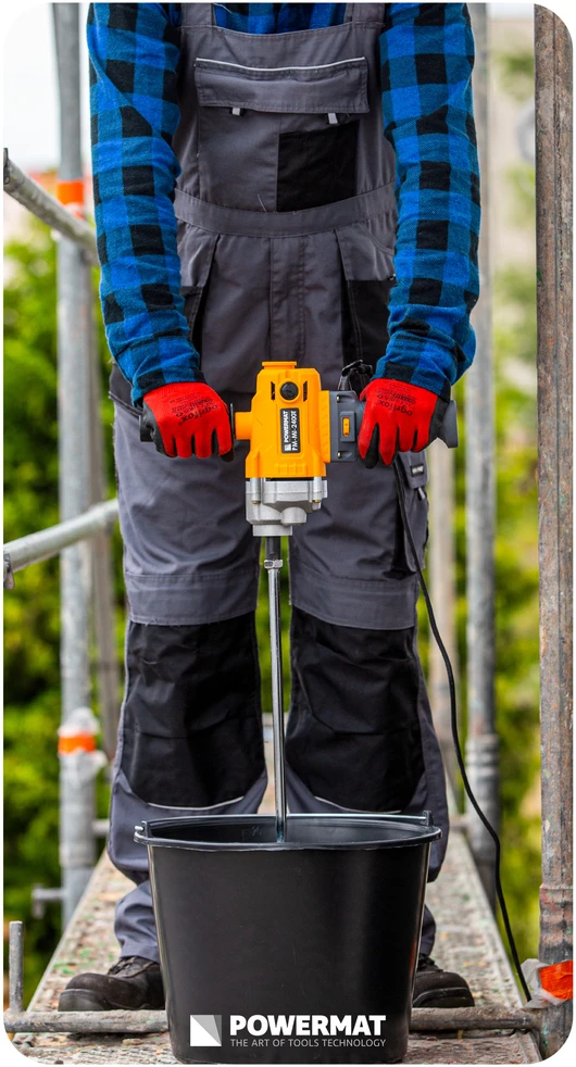 Powermat Elektrinis maišytuvas, 2400W, kintamas greitis, dažams ir statybinėms medžiagoms, M14 sriegis, sunkiasvoris maišytuvas
