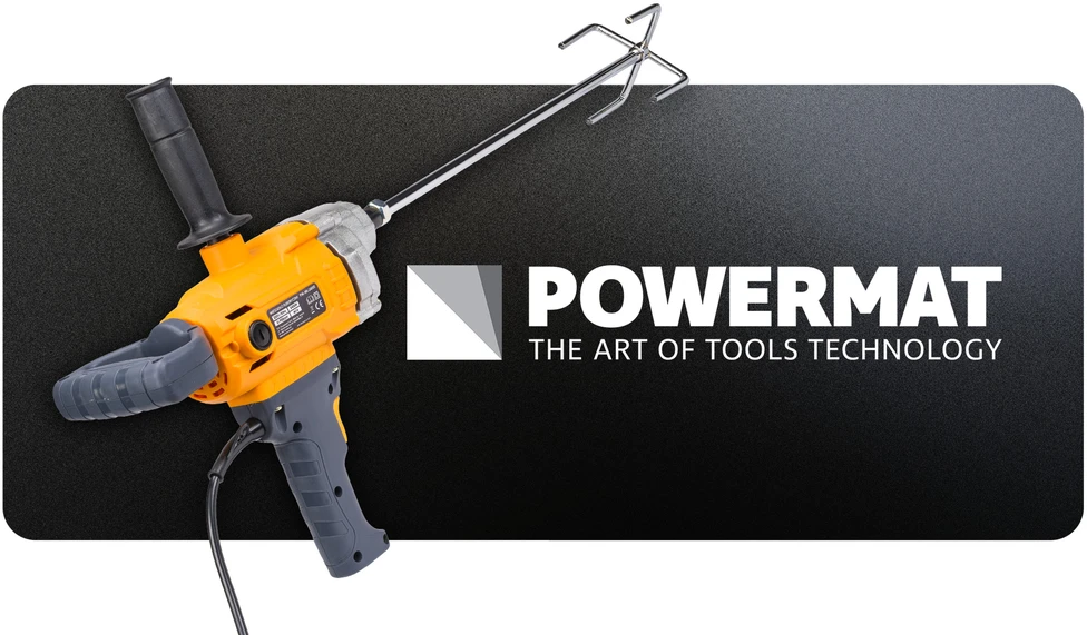 Powermat Elektrinis maišytuvas, 2400W, kintamas greitis, dažams ir statybinėms medžiagoms, M14 sriegis, sunkiasvoris maišytuvas