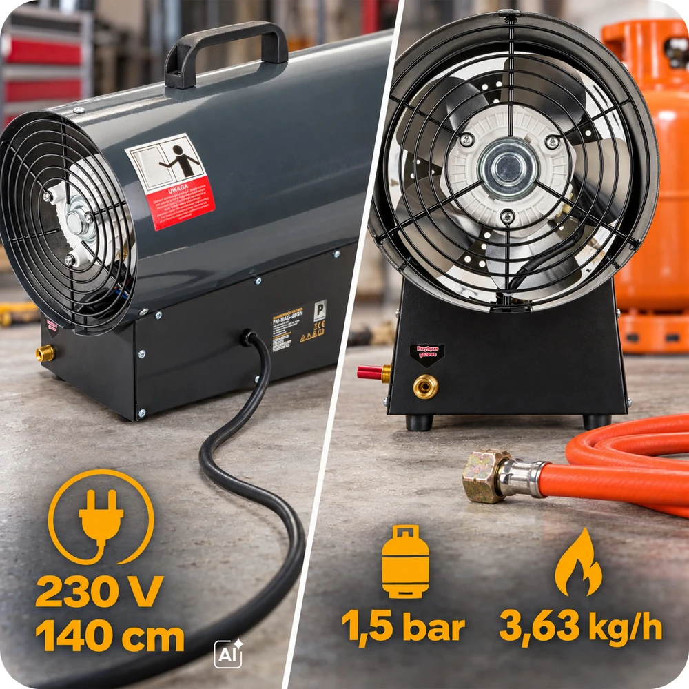 Powermat Šildytuvas Pūstuvas DUJINIS Reduktorius Rinkinys 65kW PM-NAG-65GN