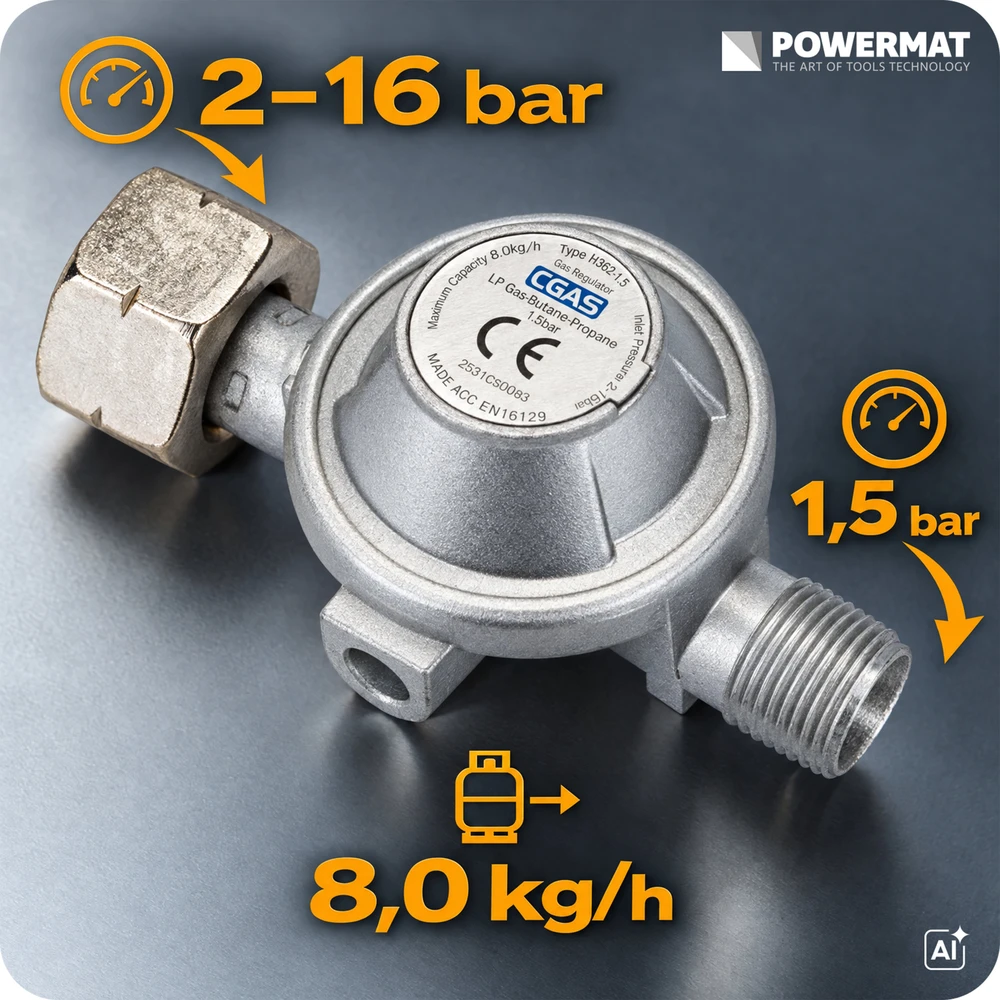 Powermat Šildytuvas Pūstuvas DUJINIS Reduktorius Rinkinys 65kW PM-NAG-65GN
