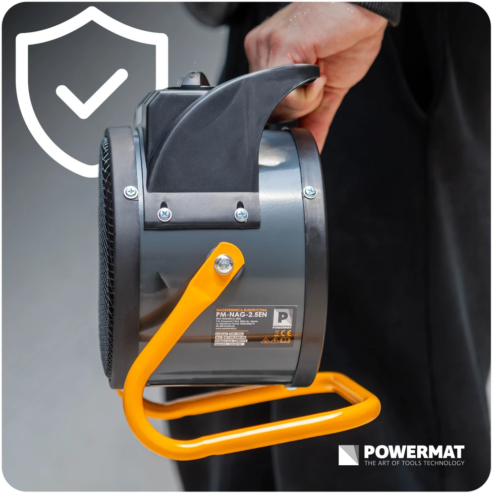 Powermat Elektrinis šildytuvas 2,5 kW Šildytuvas Krosnelė PM-NAG-2.5EN