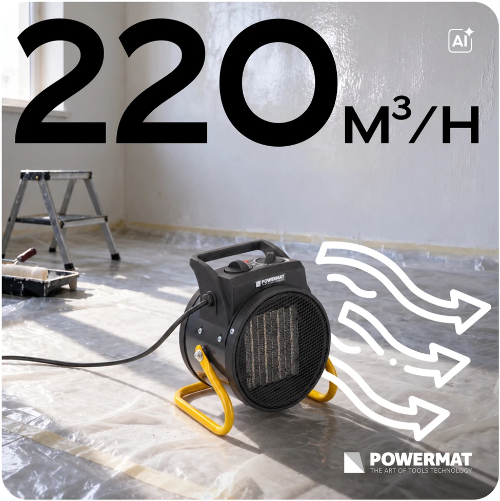 Powermat Elektrinis šildytuvas 2,5 kW Šildytuvas Krosnelė PM-NAG-2.5EN