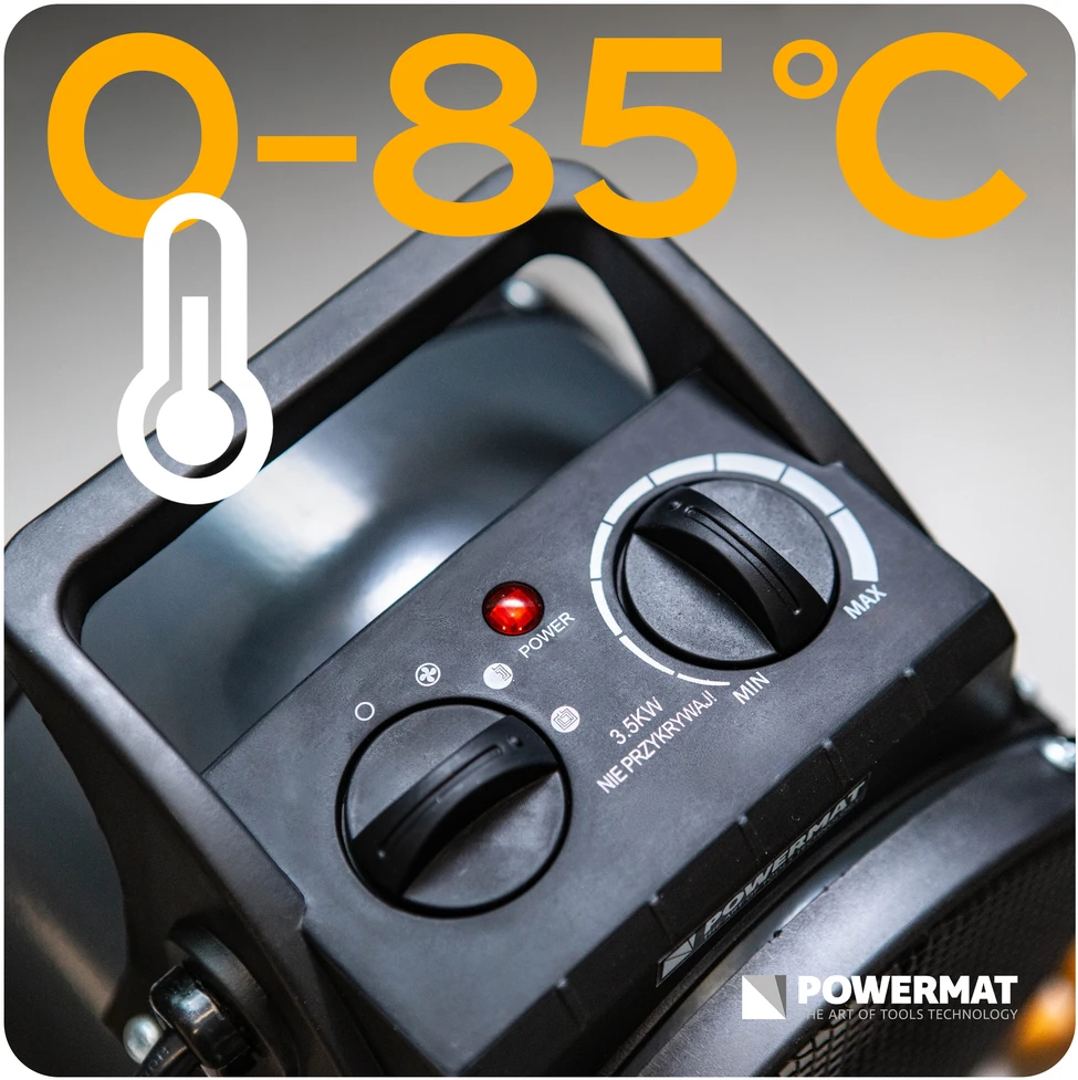 Powermat Nagrzewnica ELEKTRYCZNA 3500 W Šildytuvas Piecyk PM-NAG-3.5EN