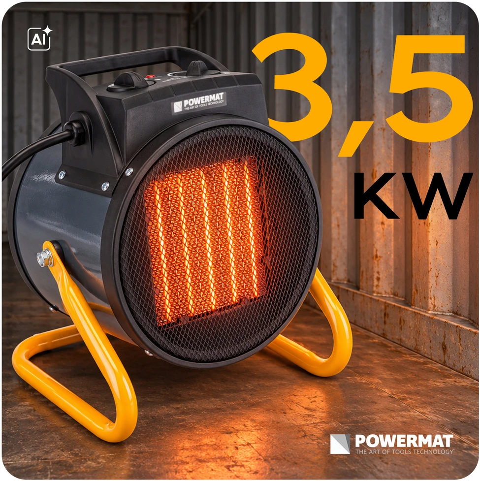 Powermat Nagrzewnica ELEKTRYCZNA 3500 W Šildytuvas Piecyk PM-NAG-3.5EN