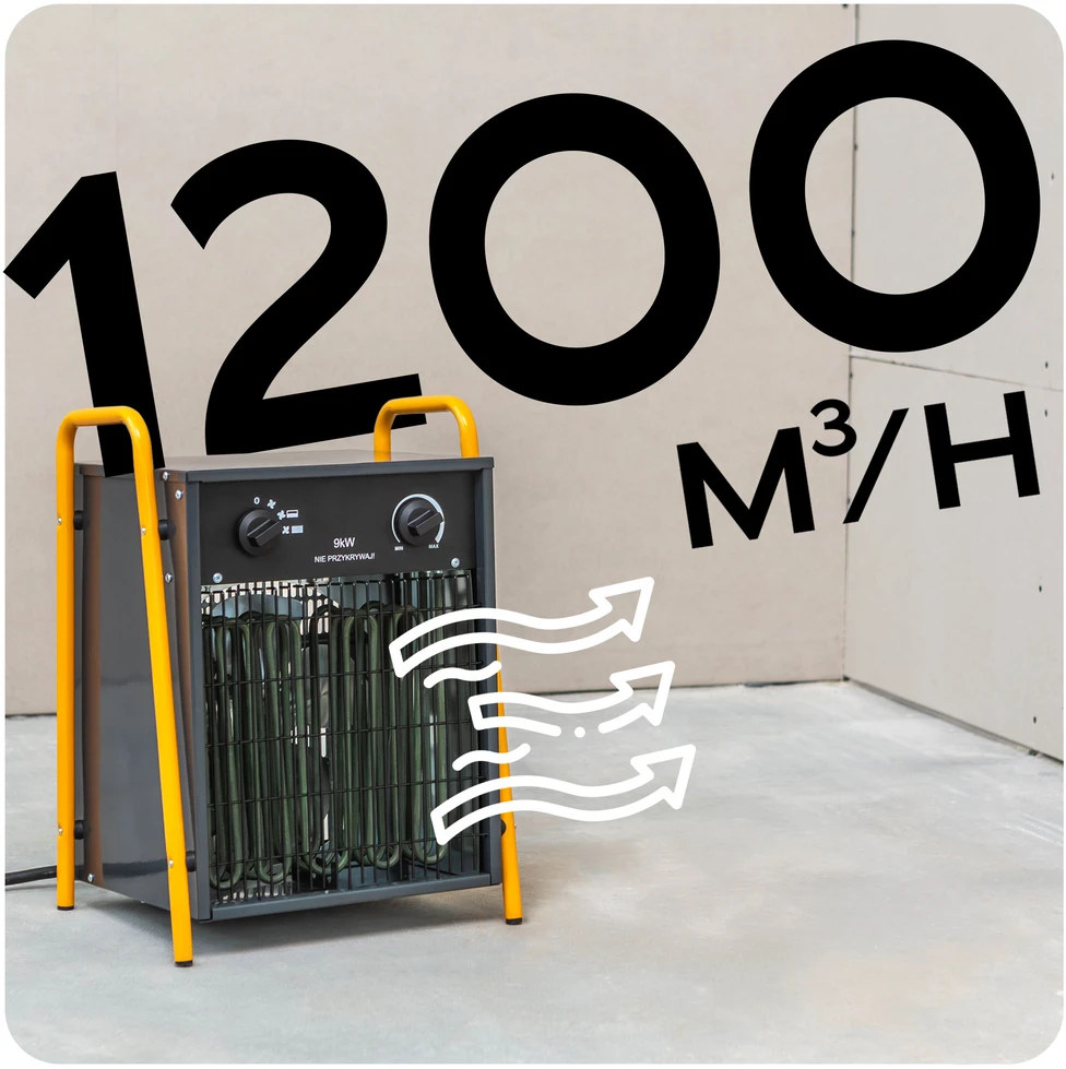 Powermat Elektrinis šildytuvas-pūstuvas Farelka 9kW 400V PM-NAG-9EDN
