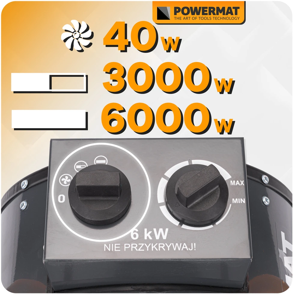Powermat Elektrinis šildytuvas Pūstuvas Fenas 6kW 400V PM-NAG-6EN