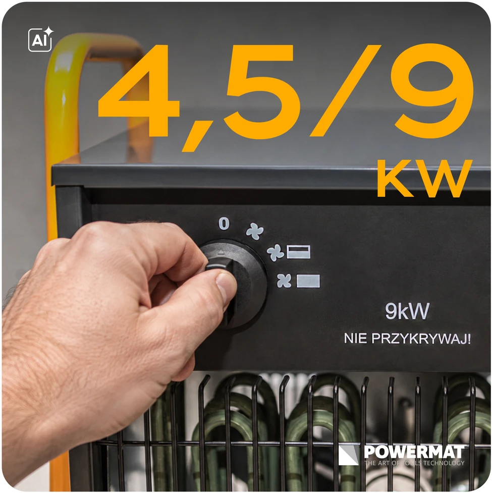 Powermat Elektrinis šildytuvas-pūstuvas Farelka 9kW 400V PM-NAG-9EDN