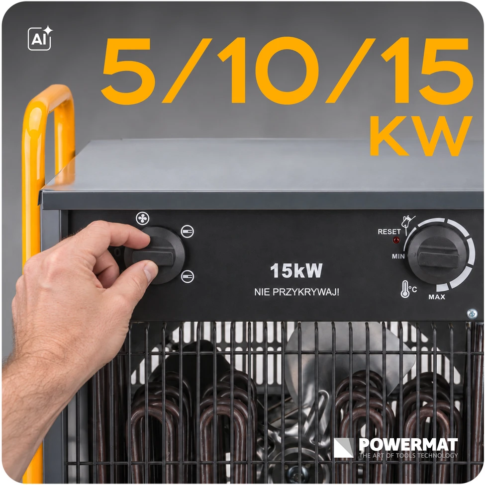 Powermat NAGRZEWNICA ELEKTRYCZNA pūtiklis FARELKA 15kW 400V PM-NAG-15EDN