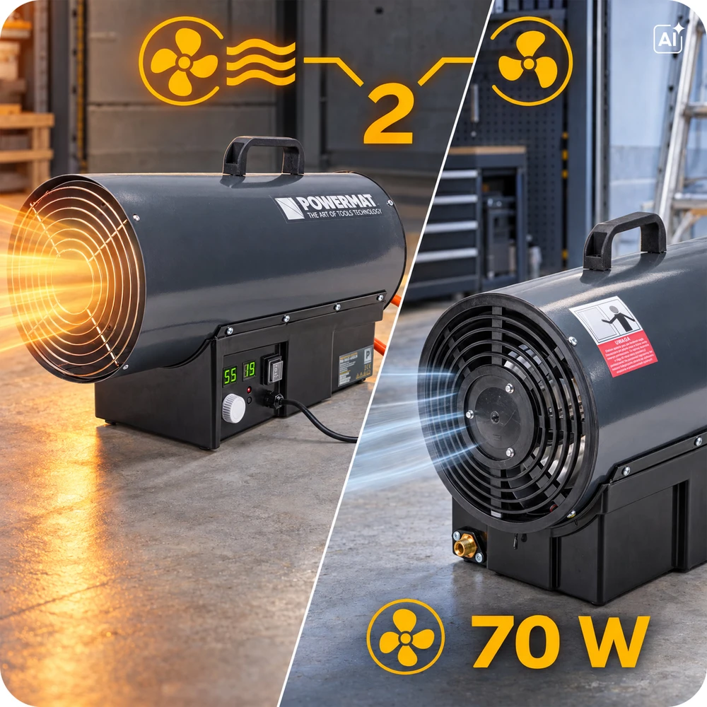 Powermat DUJINIS PUČIAMASIS ŠILDYTUVAS TERMOSTATAS 65KW LCD PM-NAG-65GLN