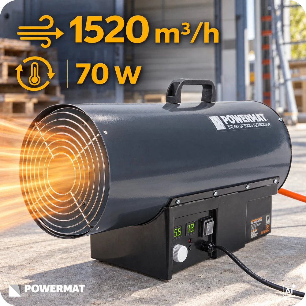 Powermat DUJINIS PUČIAMASIS ŠILDYTUVAS TERMOSTATAS 65KW LCD PM-NAG-65GLN
