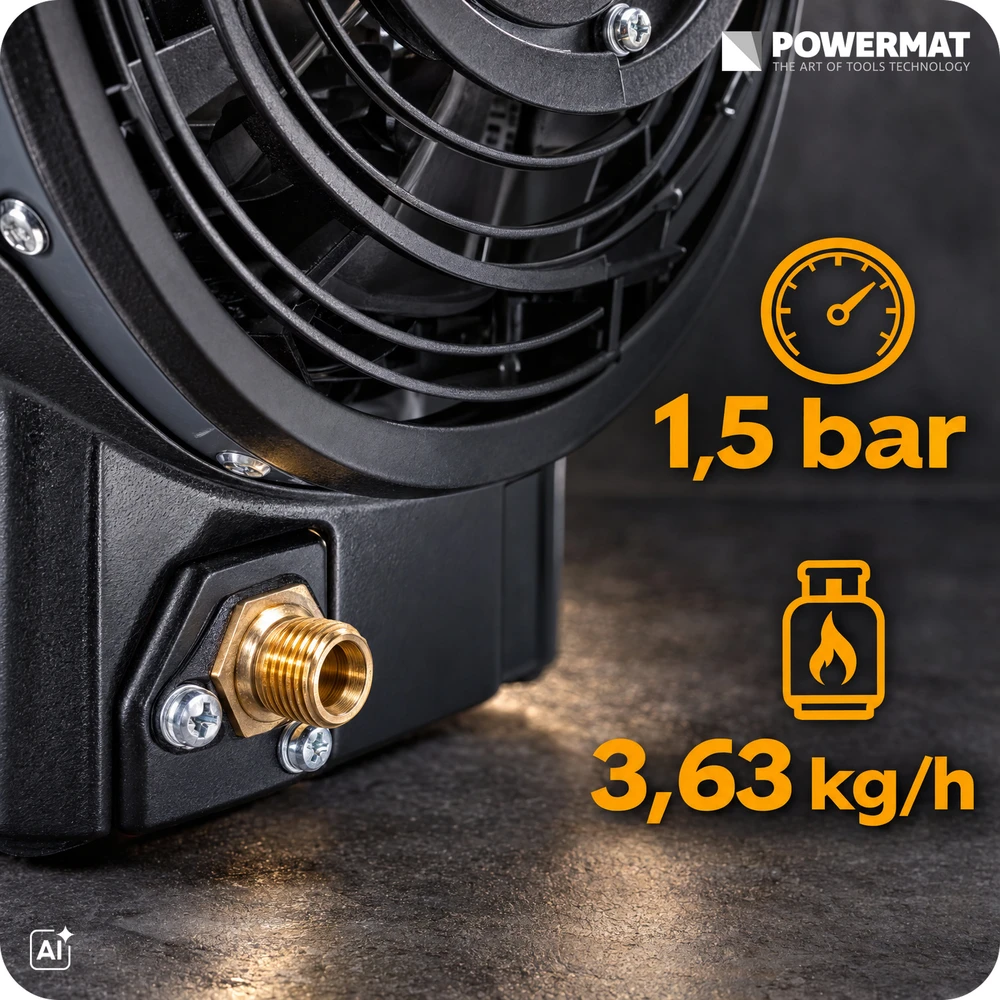 Powermat DUJINIS PUČIAMASIS ŠILDYTUVAS TERMOSTATAS 65KW LCD PM-NAG-65GLN
