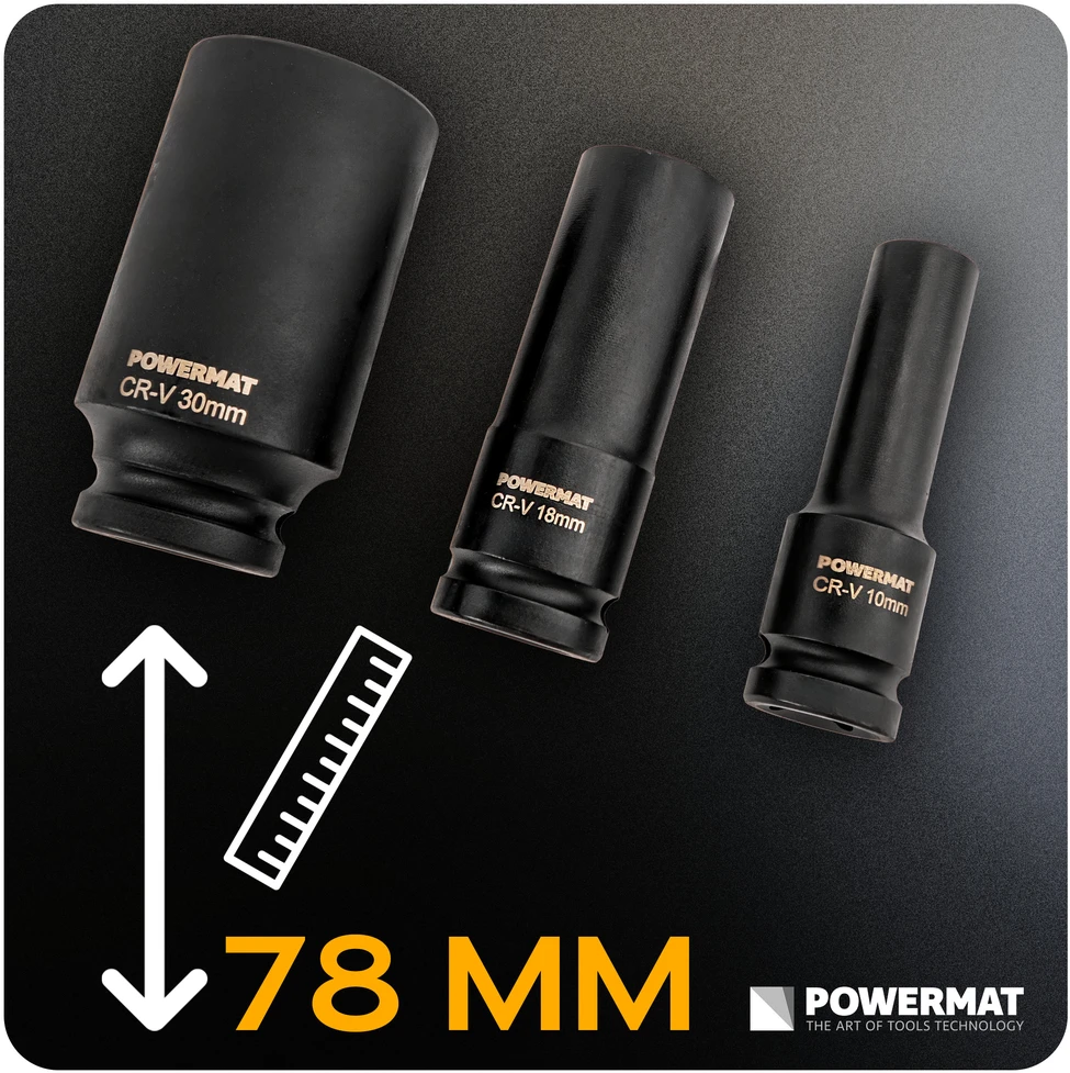 Powermat Smūginiai antgaliai (rinkinys, 15 vnt.) 10-32 mm 1/2 PM-ZNU-1032T