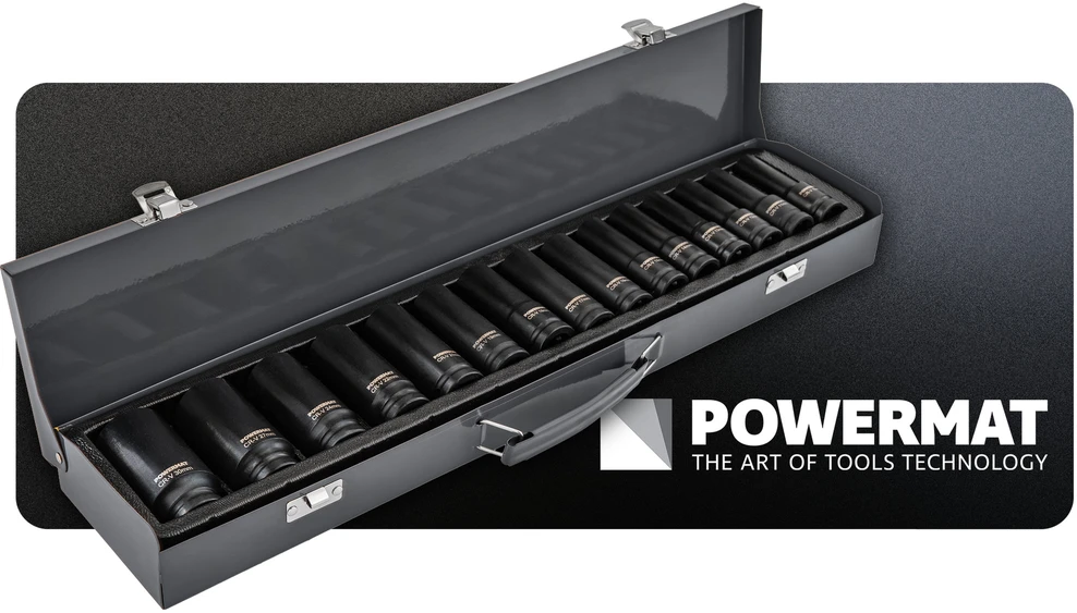 Powermat Smūginiai antgaliai (rinkinys, 15 vnt.) 10-32 mm 1/2 PM-ZNU-1032T