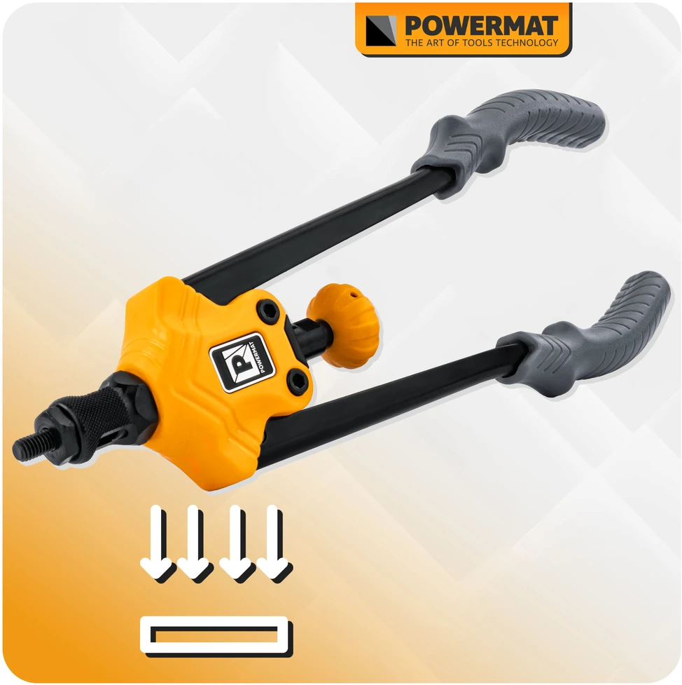 Powermat Rankinė kniedžių veržlių kniedyklė 360 mm / M3-M12 PM-NIR-360T